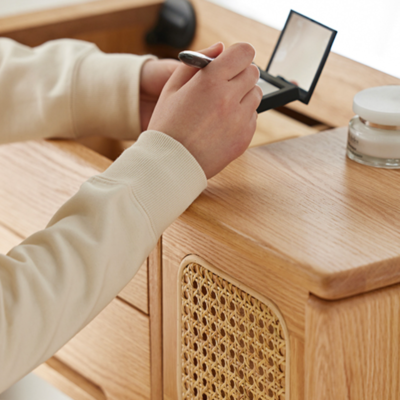 Coiffeuse et tabouret Freya en bois massif 