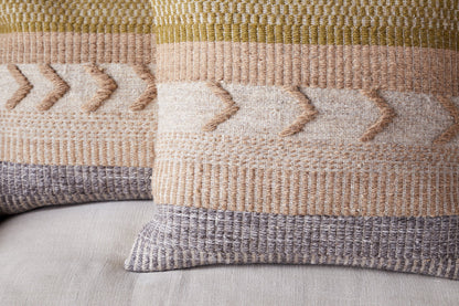 Housse de coussin en laine Tuleeka - Ocre
