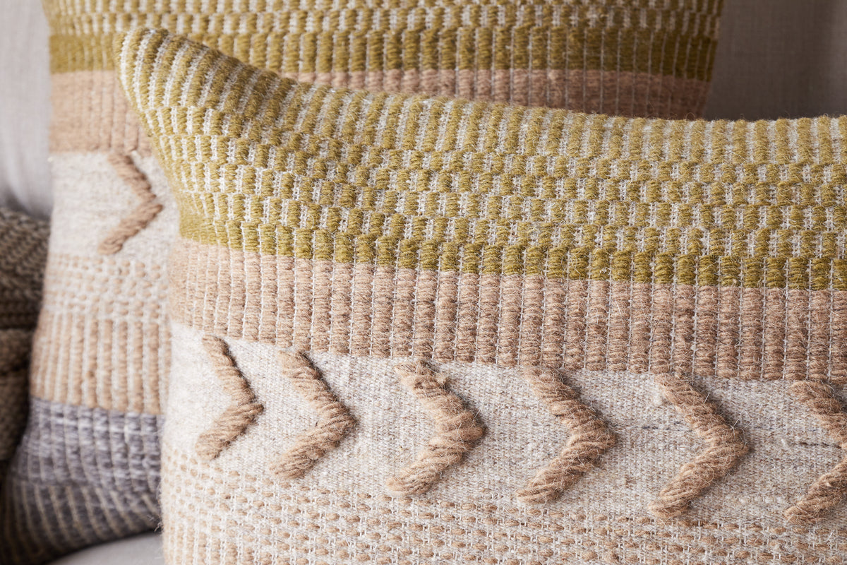 Housse de coussin en laine Tuleeka - Ocre