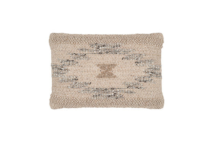 Housse de coussin Tendai en coton et laine - Naturel