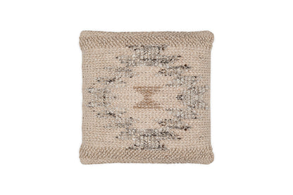 Housse de coussin Tendai en coton et laine - Naturel