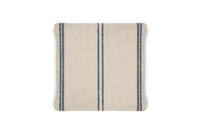Housse de coussin Tendali en lin à rayures - Bleu marine