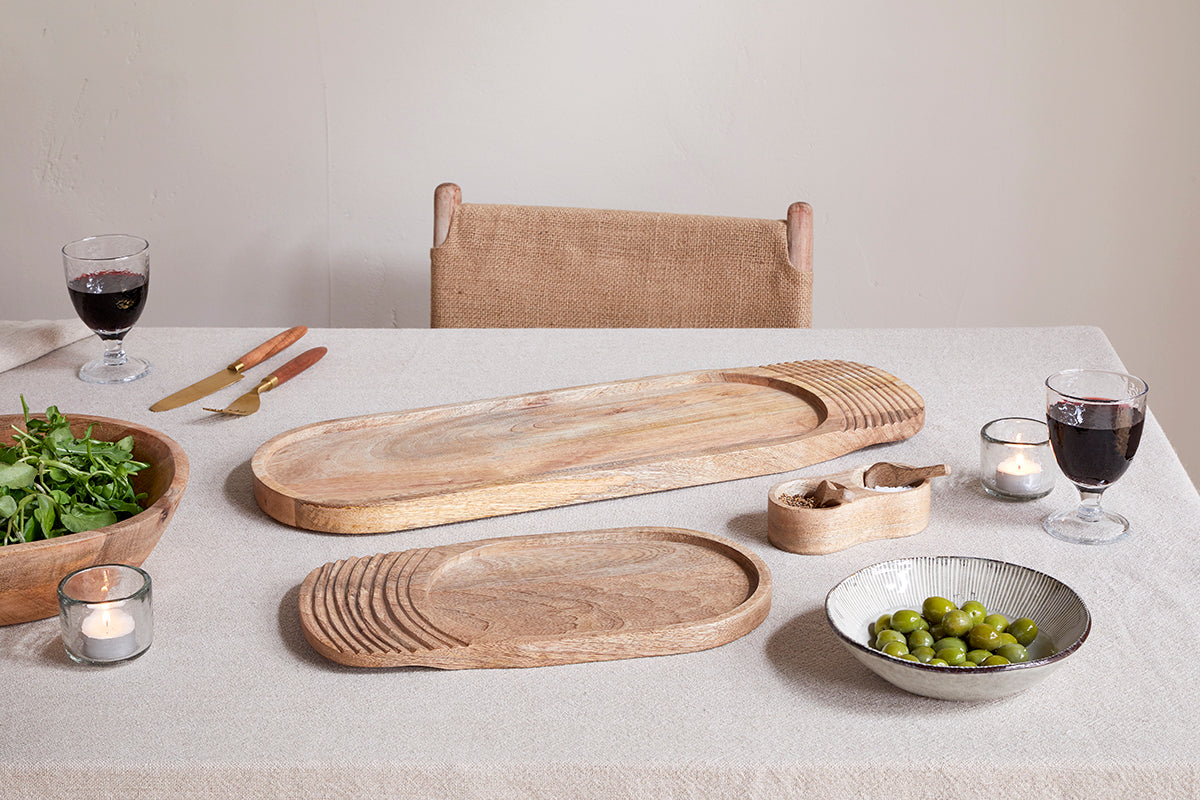 Planche de service en bois de manguier Tivisha - Naturel
