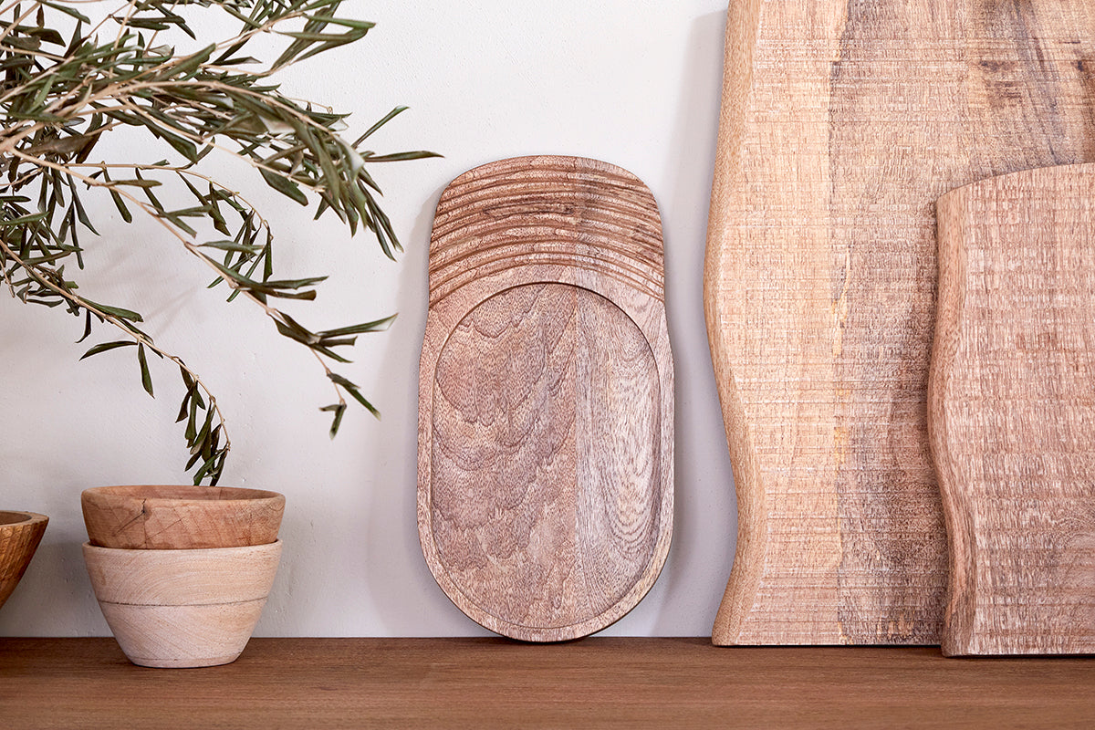 Planche de service en bois de manguier Tivisha - Naturel