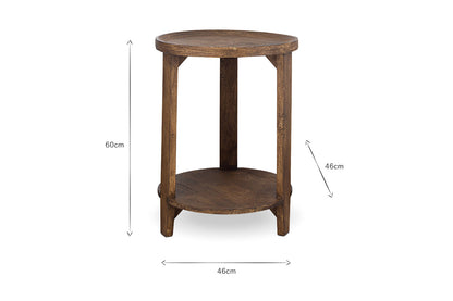 Table d'appoint Triveni en bois de manguier - Teinte noyer