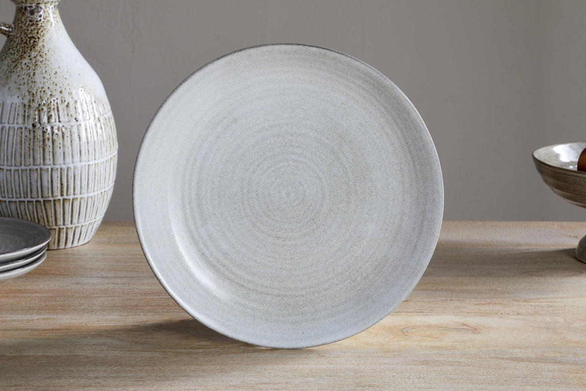 Assiette plate en faïence Valinha - Gris