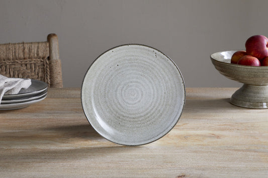 Assiette plate en faïence Valinha - Gris