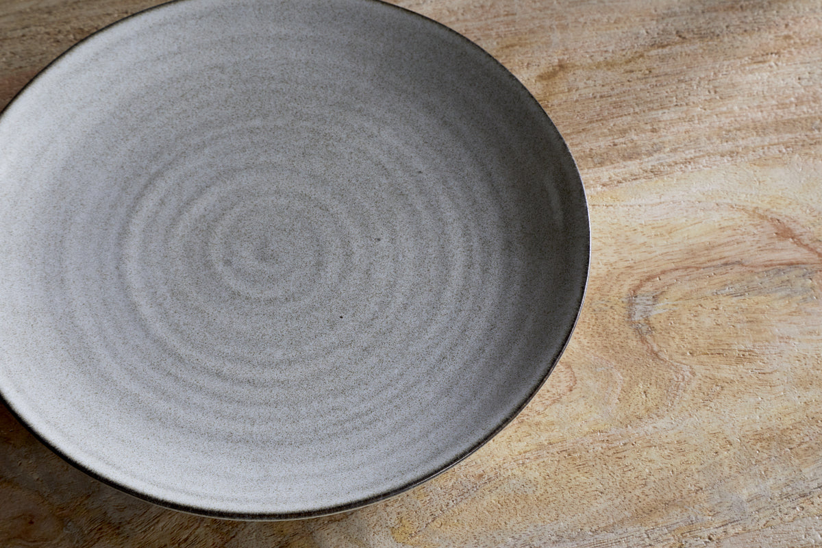 Assiette plate en faïence Valinha - Gris