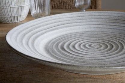 Plat rond en faïence Valinha - Gris