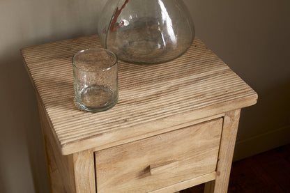 Table de chevet rainurée Vivan - Naturel