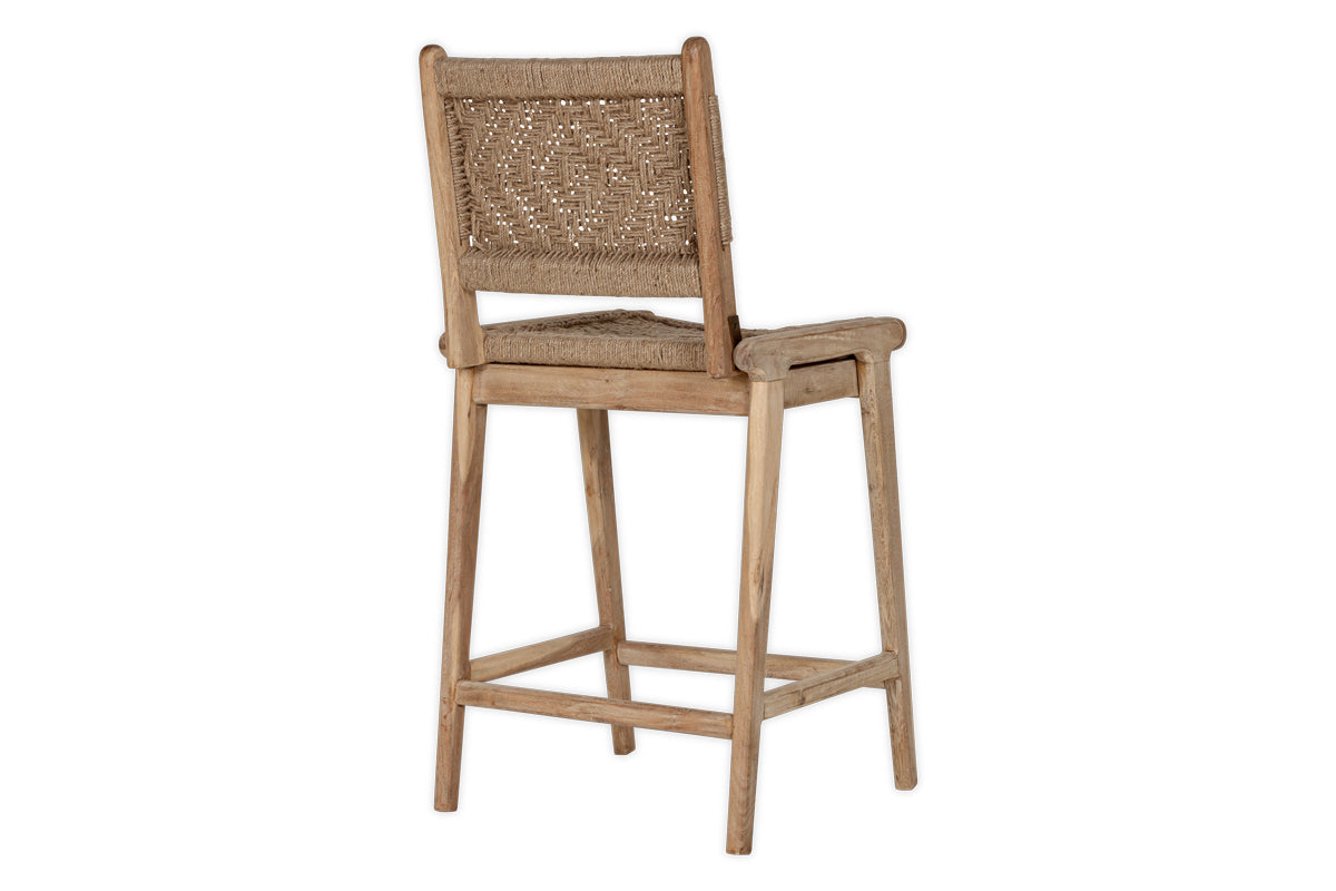 Chaise de comptoir tissée Vinay - Naturel
