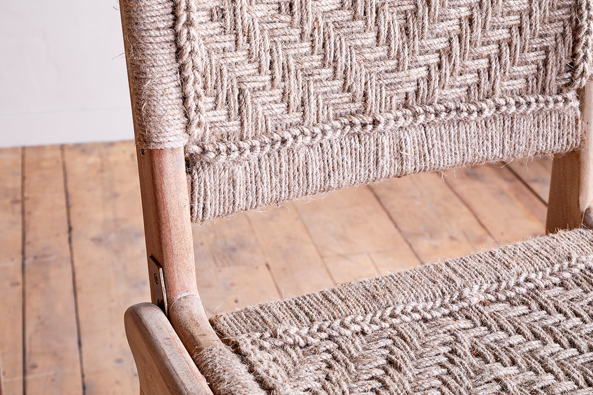 Chaise de comptoir tissée Vinay - Naturel