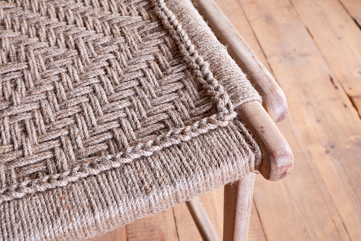 Chaise de comptoir tissée Vinay - Naturel