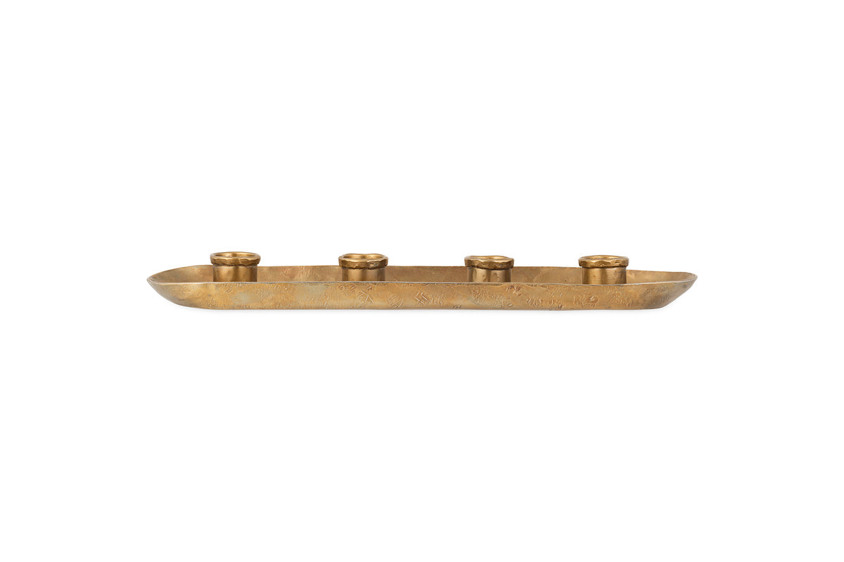 Bougeoir long Amita - Laiton antique