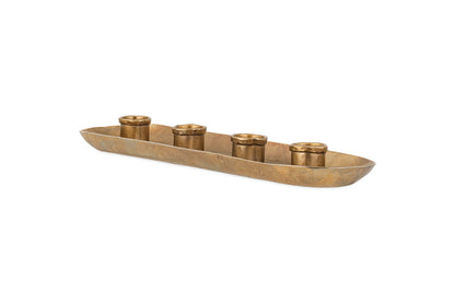 Bougeoir long Amita - Laiton antique