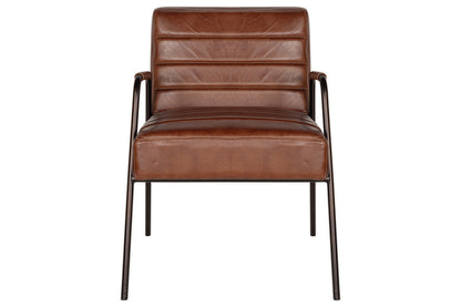 Fauteuil d'appoint en cuir Hadithi - Marron chocolat