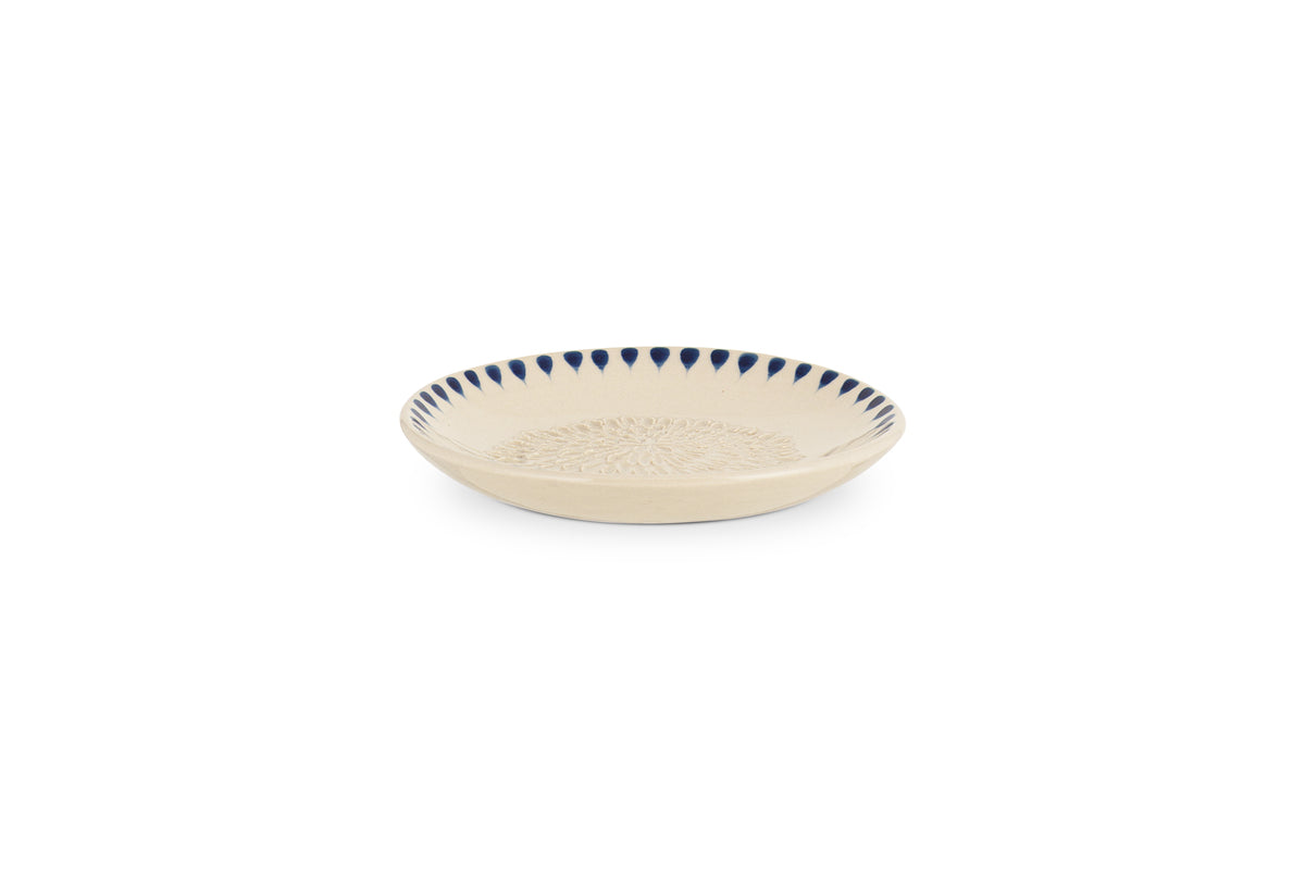 Râpe à ail Indigo Drop - Crème et Indigo
