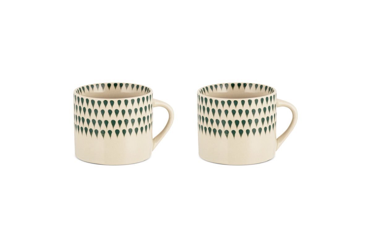Tasse Juniper Drop - Crème et genièvre - Petit format (lot de 2)