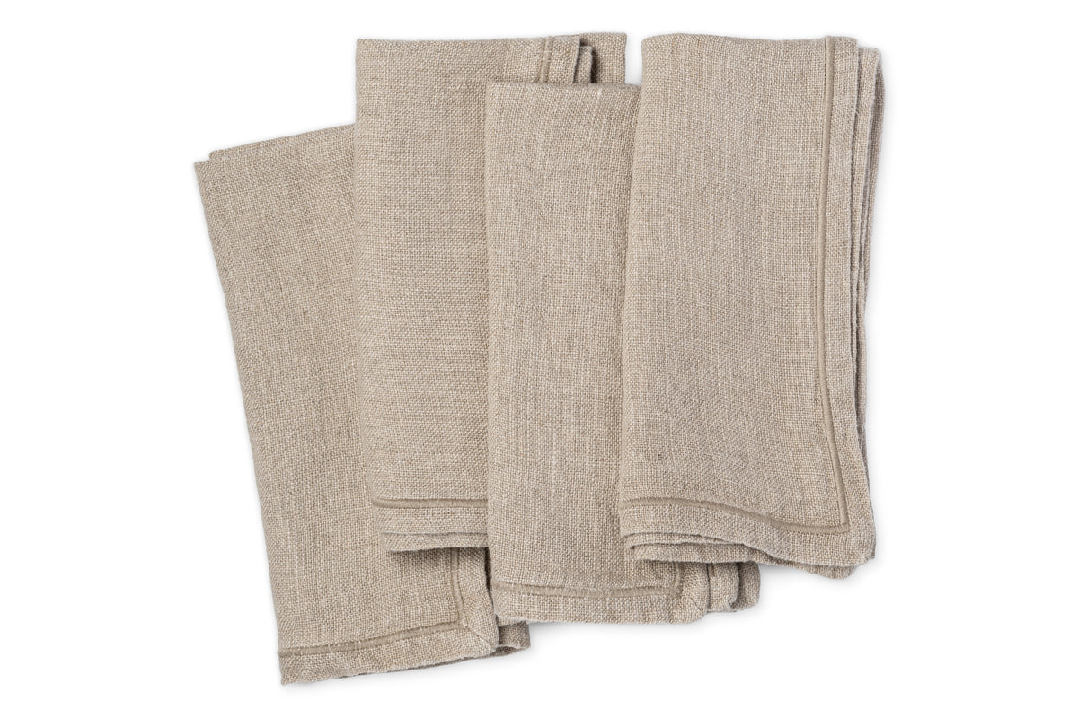 Serviettes en lin Junto - Naturel (lot de 4)
