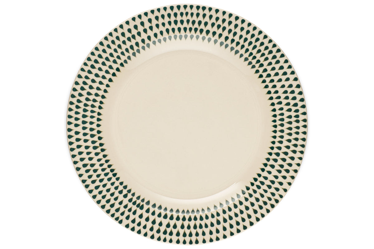 Assiette plate Juniper Drop - Crème et genièvre