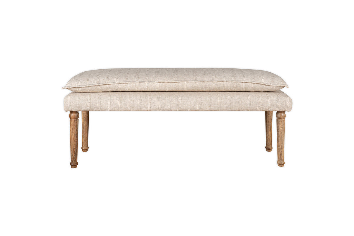 Banc rembourré en coton Kiana - Naturel