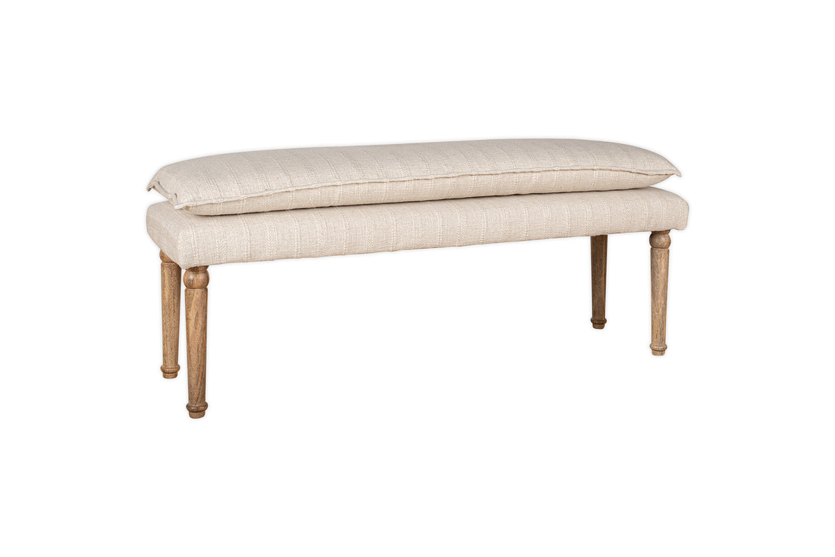 Banc rembourré en coton Kiana - Naturel