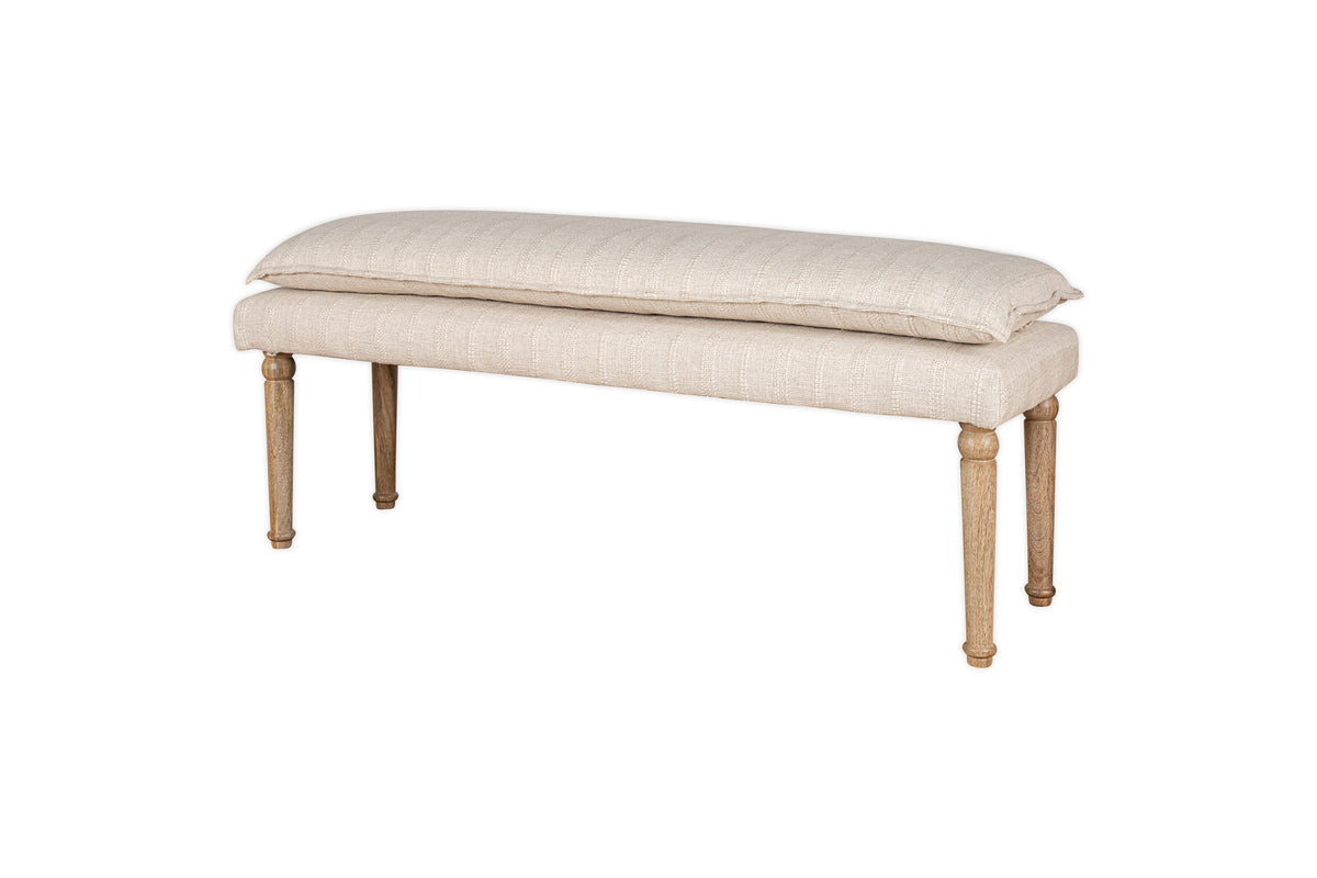 Banc rembourré en coton Kiana - Naturel