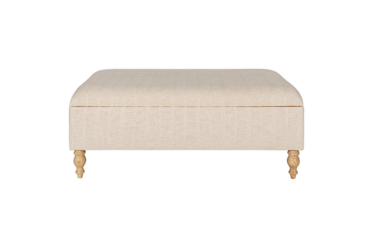 Pouf de rangement rembourré Kiana - Naturel