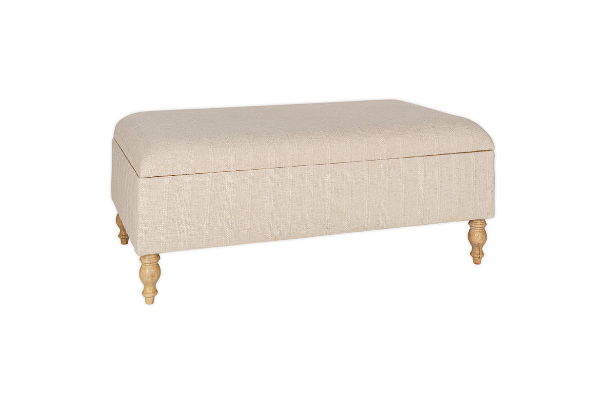Pouf de rangement rembourré Kiana - Naturel