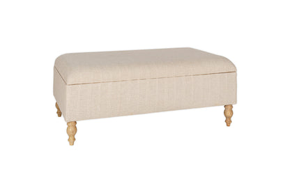 Pouf de rangement rembourré Kiana - Naturel