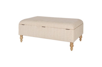 Pouf de rangement rembourré Kiana - Naturel