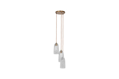 Luminaire en grappe de verre recyclé cannelé Lumina - Transparent