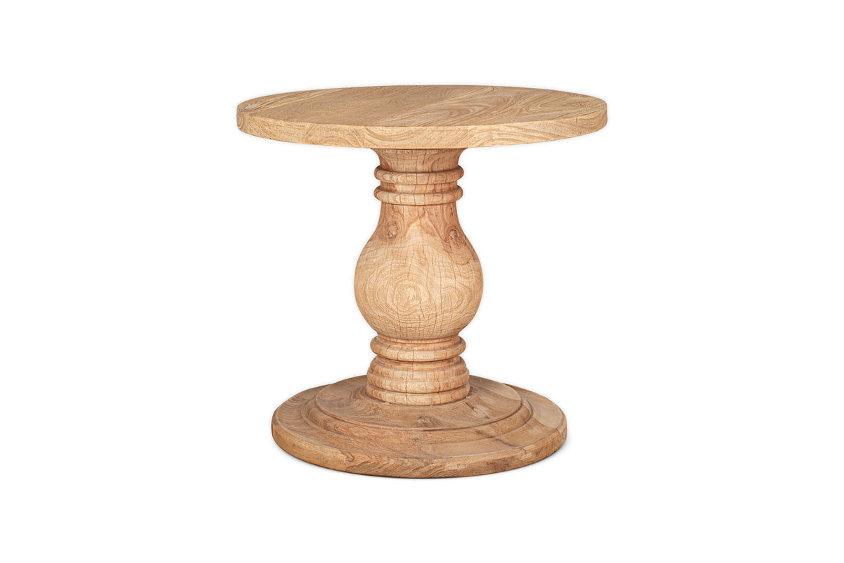 Table d'appoint ronde sculptée Laya - Naturel