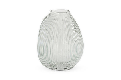 Vase en verre côtelé Linsy - Transparent