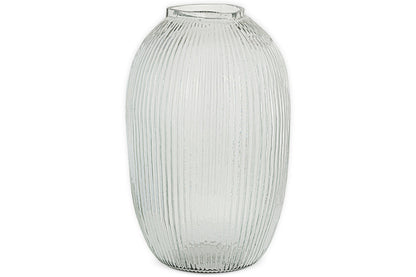 Vase en verre côtelé Linsy - Transparent