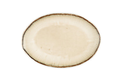 Grand plat ovale Malia - Crème