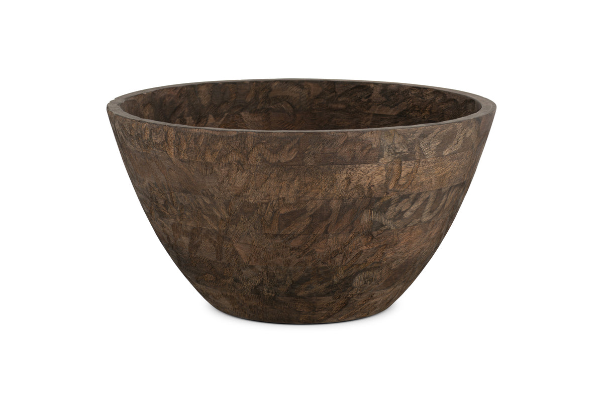 Bol de service en bois Nyati - Marron foncé - Grand