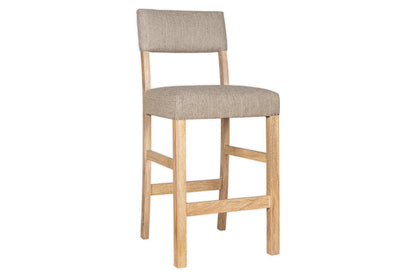 Chaise de comptoir rembourrée en lin Nadeeka - Gris clair