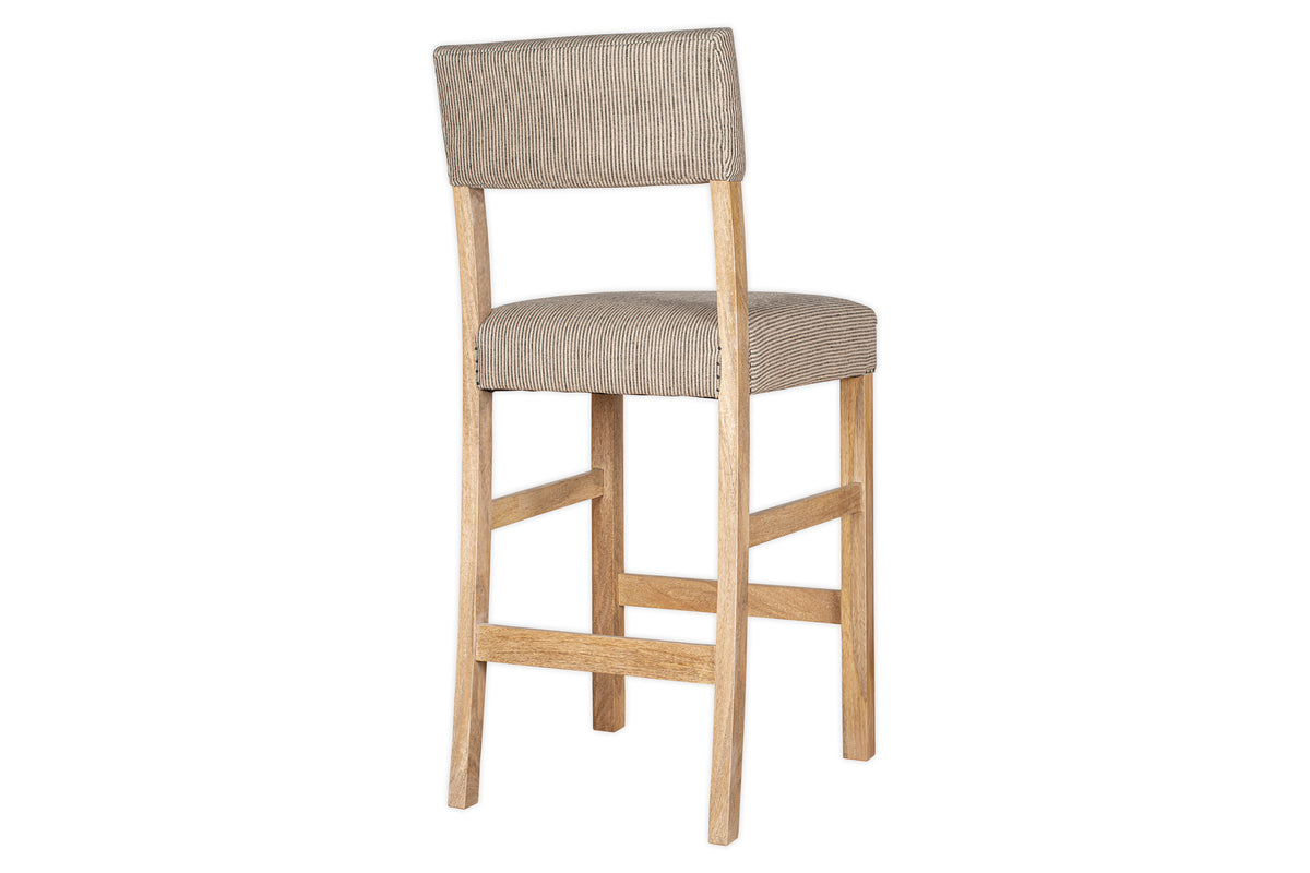 Chaise de comptoir rembourrée en lin Nadeeka - Gris clair