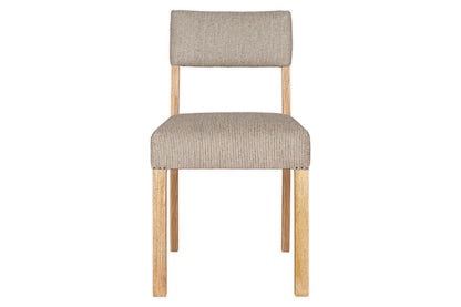 Chaise de salle à manger rembourrée en lin Nadeeka - Gris clair