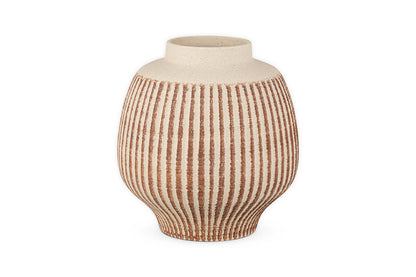 Vase décoratif en émail réactif Perola - Naturel et rouille
