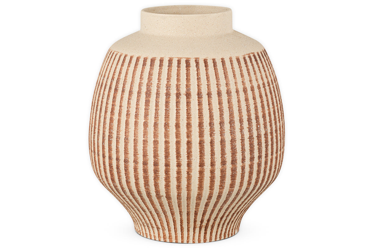 Vase décoratif en émail réactif Perola - Naturel et rouille