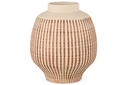 Vase décoratif en émail réactif Perola - Naturel et rouille