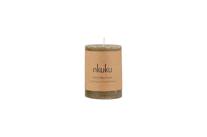 Mini bougie pilier rustique au mélange de soja - Olive