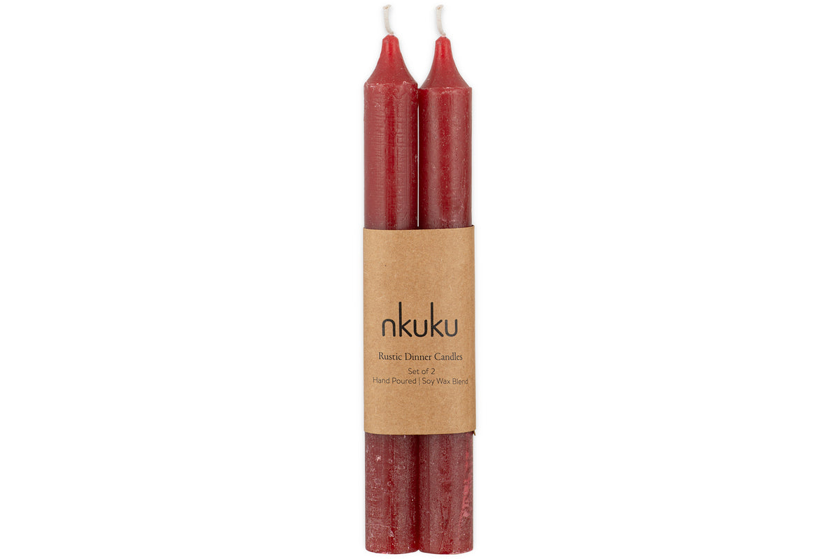 Bougie rustique au soja – Cerise foncée (lot de 2)