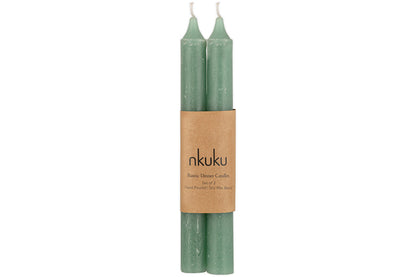 Bougie rustique au soja – Vert sauge (lot de 2)