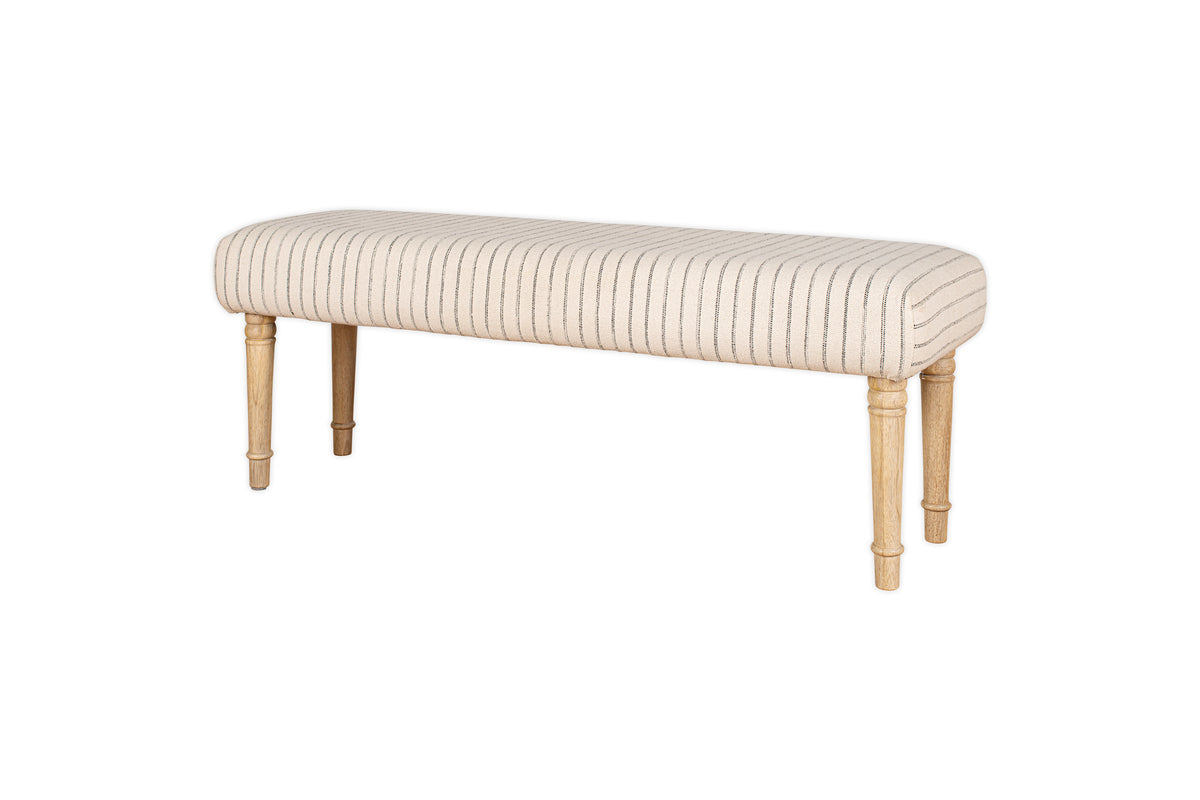 Banc rembourré à rayures Sanja - Gris