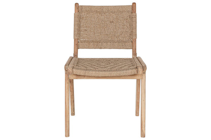 Chaise de salle à manger sans accoudoirs tissée Vinay - Naturel