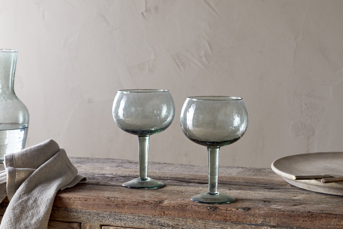 Verre à gin martelé Yala – Vert sauge (lot de 2)