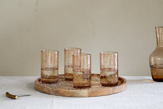 Verres à whisky Yala martelés - Terre cuite poussiéreuse (lot de 4)